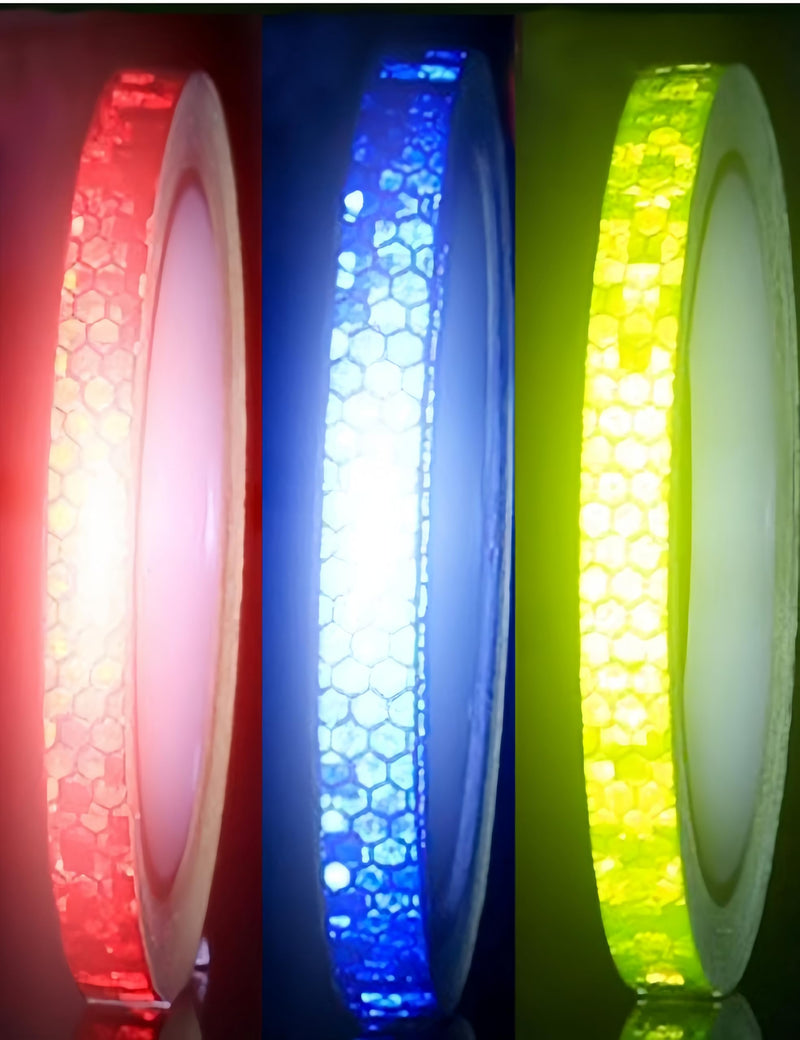 5 Pcs Reflective Tape Outdoor, Waterproof Reflective Tape & Rainbow Tail Light Tape, Bike Reflectors Warning Decals, Bicycle Rim Reflective Decals for Bike Motorcycle Trailer