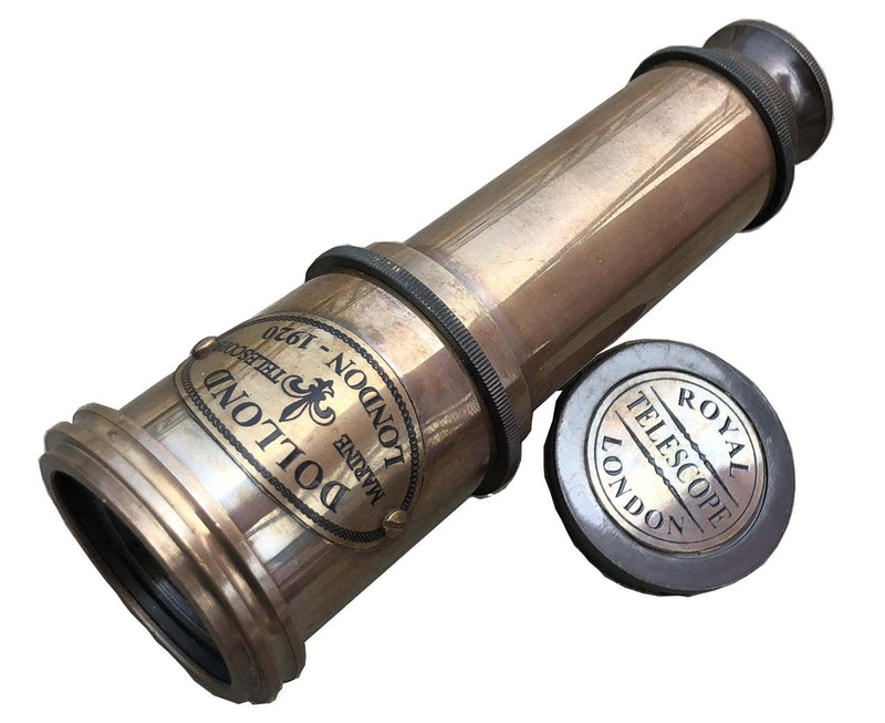 S Handicrafts Brass Antique Nautical Spyglass Pirate Vintage Maritime Handheld 16' Royal Navy Telescope Replica, Antique Gift Ideas