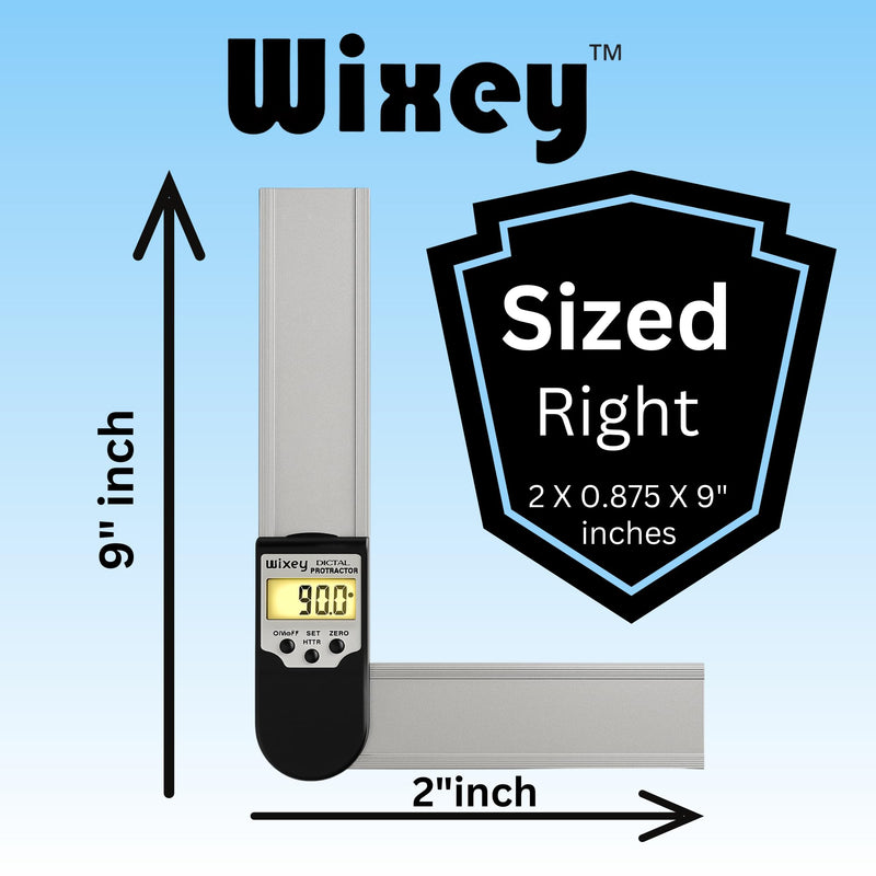 [Australia - AusPower] - Wixey 8'' Digital Protractor – Durable Angle Measuring Tool w/Magnetic Edges for Table Saws – Accurate, Precise Digital Angle Finder for Woodworking & Construction 