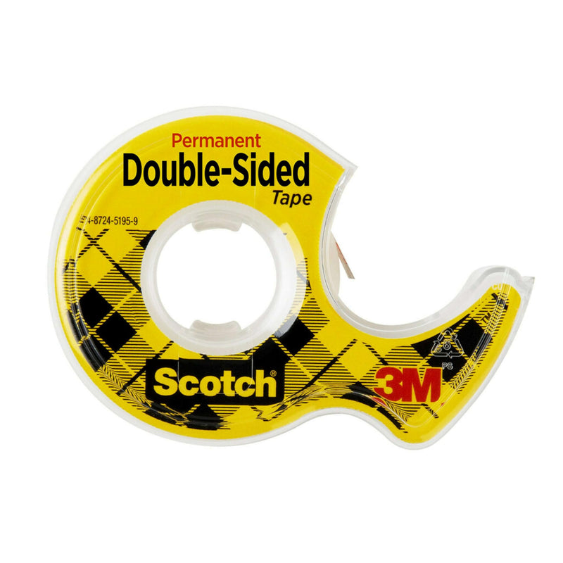 Scotch Double Sided Tape with Tape Dispenser, Office and School Supplies for Arts and Crafts, Alternative to Scrapbooking Tape, 0.75 in. x 400 in., 1 Tape Roll with 1 Tape Dispenser,Polypropylene