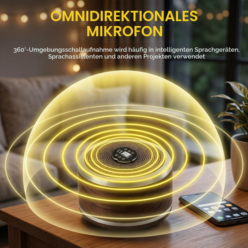 1 x INMP441 Omnidirectional Microphone Module 24 Bit I2S Interface Compatible with ESP-32 Arduino, Digital Output Sensor Module, I2S MEMS Interface, for Professional Audio Recording Module