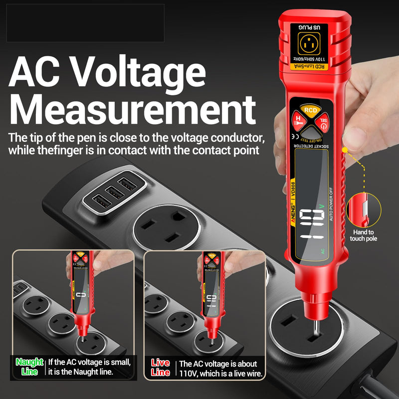 [Australia - AusPower] - Circuit Breaker Finder Tool Set 2-in-1 - Outlet Locator, Breaker Detector & Circuit Tracer for Quick Circuit Identification & Troubleshooting (No Batteries Included) (red) Red 