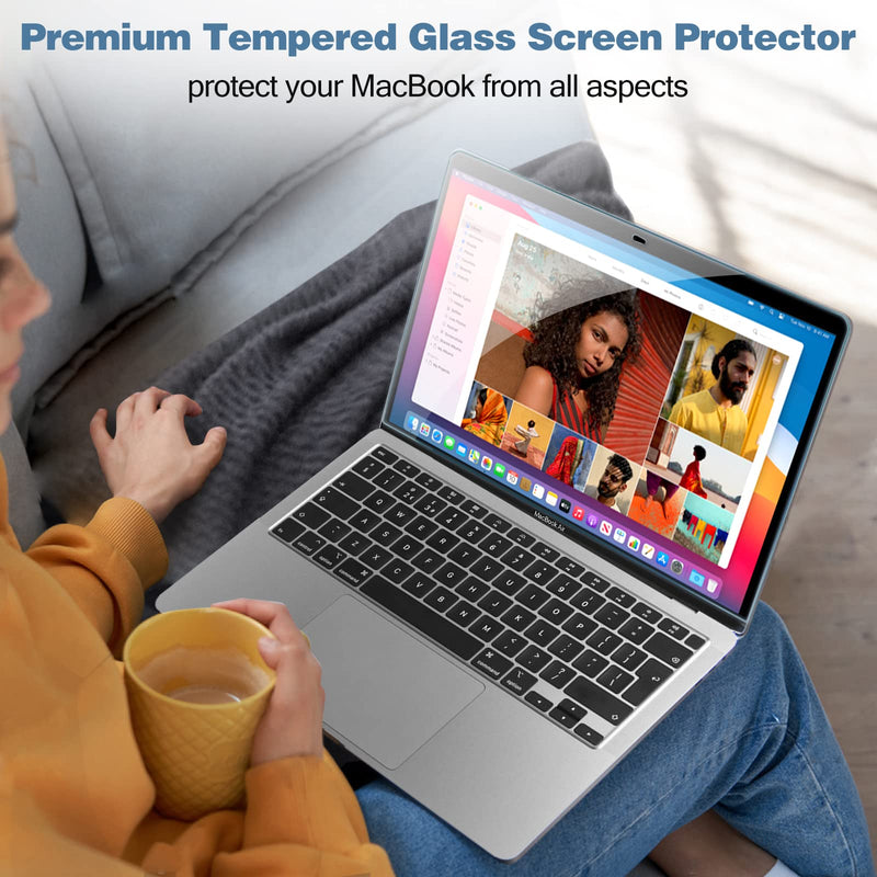 [Australia - AusPower] - Pack of 2 9H Hardness Screen Protectors for 13 Inch MacBook Pro 13 / MacBook Air 13, Screen Protector Film Tempered Glass, Clear 