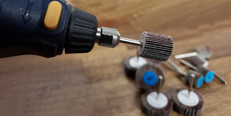 [Australia - AusPower] - LINE10 Tools Mini Flap Sanding Wheel Rotary Tool Accessories Kit, 1/8-inch Shank, Pack of 20 