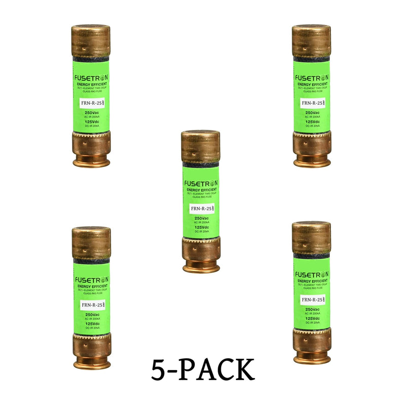 5-Pack New FRN-R-25 FRN-R-25A 250Vac Time Delay Fuse,FRN-R-25A Current Limiting Class RK5 Fuse