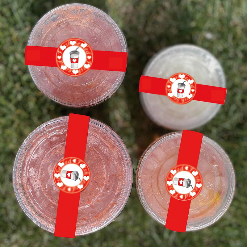 [Australia - AusPower] - Safe Secure Tamper Evident Seals for Christmas Drink Beverage Lids 1" x 9" for Freshness Labels Food Delivery Safety Stickers for Coffee Milk Tea Ice Cream Seal 250pcs 