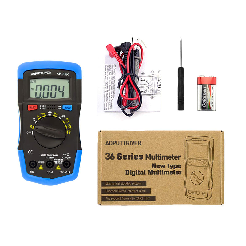 [Australia - AusPower] - Multimeter Tester TRMS 4000 Counts Digital Multimeter with DC AC Voltmeter and Ohm Volt Amp Meter ; Measures Voltage, Current, Resistance; Diode Continuity,Tests Live Wire, Continuity 