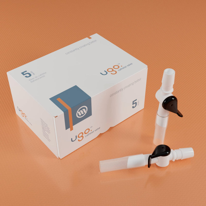 [Australia - AusPower] - Ugo Catheter Valve (x5) - Urine Drainage Catheter Valves, Comfortable Easy to Use Lever Tap with Smooth Edges and Soft Silicone Tubing - an Effective Alternative to Leg Bags (Pack of 5) 