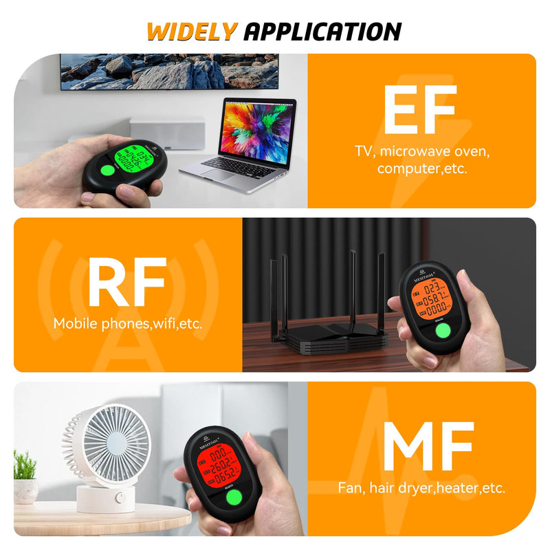[Australia - AusPower] - EMF Meter Digital Electromagnetic Field Radiation Detector Hand-held LCD 3 in 1 EMF Detector for EF/MF/RF,5G,WiFi for Home, Office and Outdoors (600S) 600S 