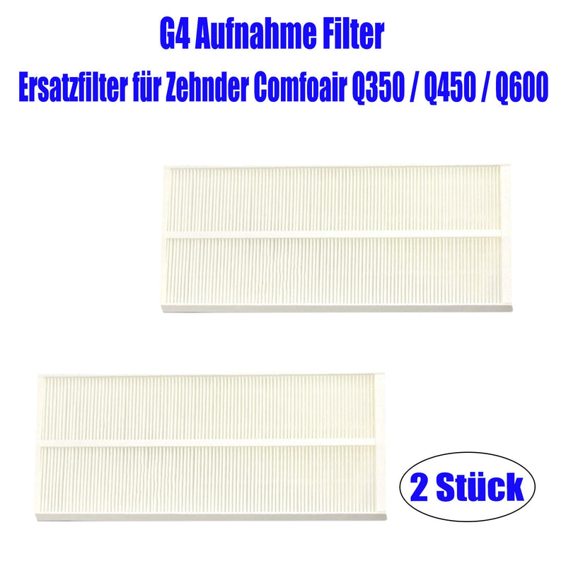 [Australia - AusPower] - Replacement Filter for Zehnder Comfoair Q350, Compatible with Zehnder Comfoair Q 350/450/600 Ventilation Units, Pack of 2 G4 (Intake) Filter Set 
