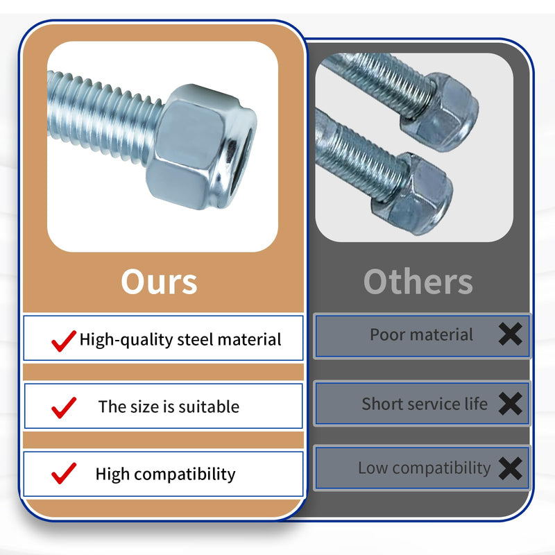 [Australia - AusPower] - 500101 Shear Bolts with Nylock Nuts Replacement (1/2" x 3-1/2") Compatible Models Rotary Cutters Grade (5sets) 