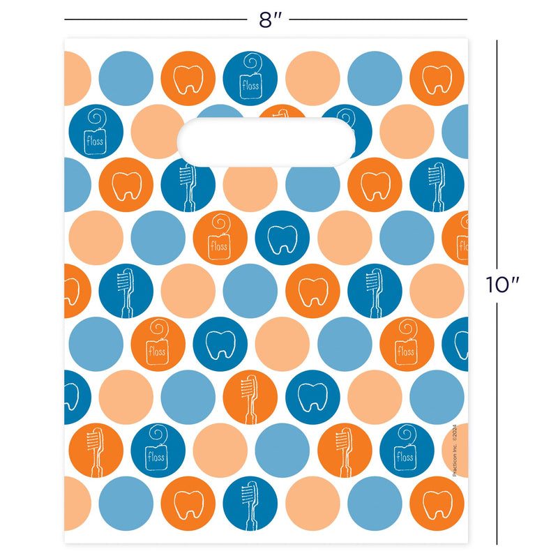 [Australia - AusPower] - Dental Dots Dental Giveaway Bags, 8" x 10", 100 Pack 