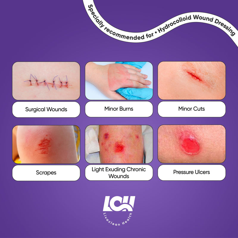 [Australia - AusPower] - (15 CT) 2" x 2" Sterile Hydrocolloid Wound Dressing - Individually Packed, Hydrocolloid Bandages Large, Adhesive Bandage, Bed Sore Bandages, Large Patches 