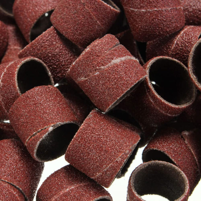 [Australia - AusPower] - Yakamoz 132Pcs Sanding Drums Kit, 80 120 180 Grit Sanding Bands Mini Drum Sander Sleeves with 3mm Shank Drum Sanding Mandrels for Drill Dog Nail Grinder fits Dremel Rotary Tools 