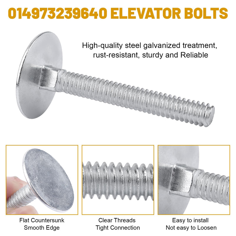 [Australia - AusPower] - 014973239640 Elevator Bolts, 1/4-20 x 2 Flat Sinking Elevator Bolts, Multi-Purpose/Steel/zinc Set of 20 