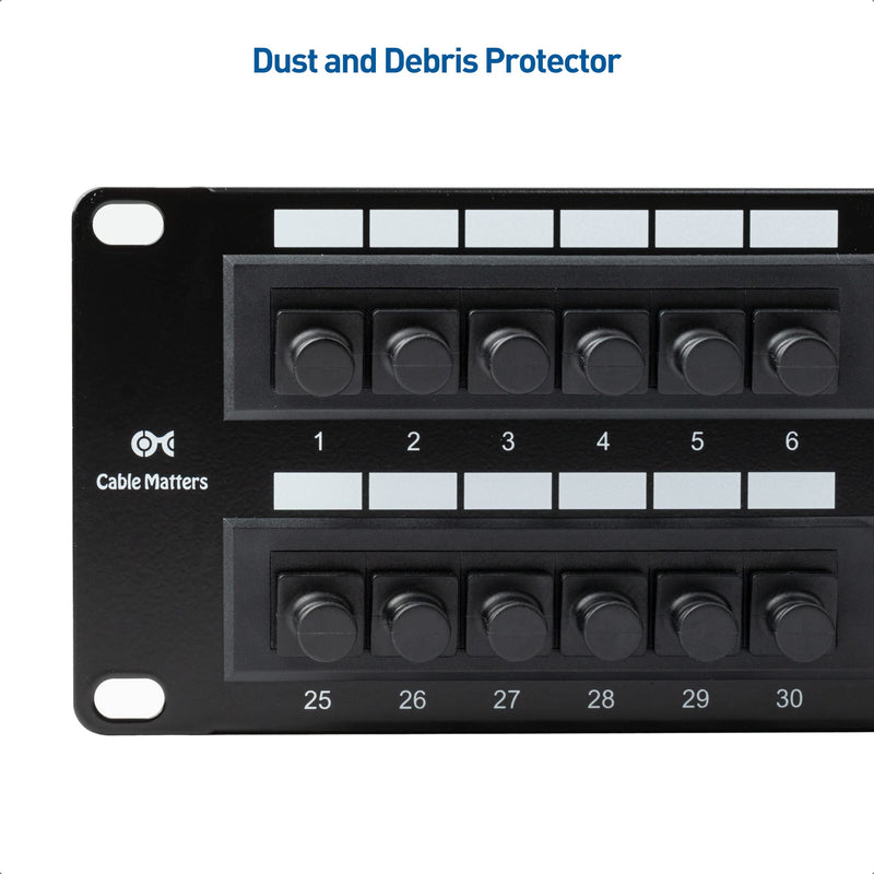 [Australia - AusPower] - Cable Matters 50-Pack Ethernet Dust Cover, RJ45 Dust Cover (Dust Covers for RJ45 Port, CAT 6 Dust Cover, Patch Panel Dust Cover) in Black 