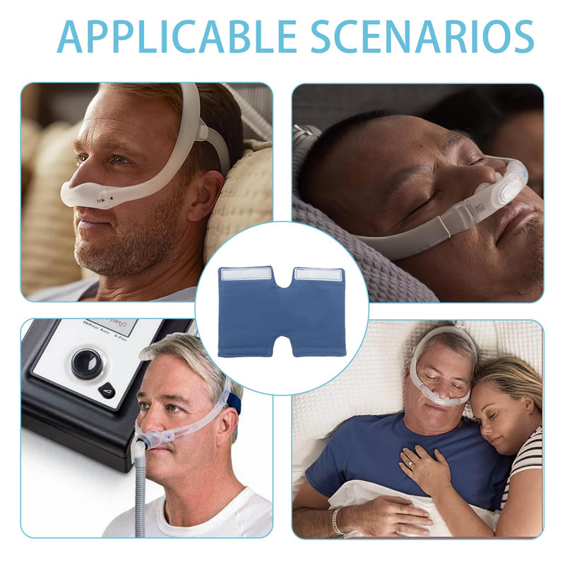 CPAP Mask Strap Covers, Mask Frame Covers Compatible with DreamWear or ResMed AirFit Mask Headpieces, Reusable Strap Pads, Hair and Face Pads (Blue) blue