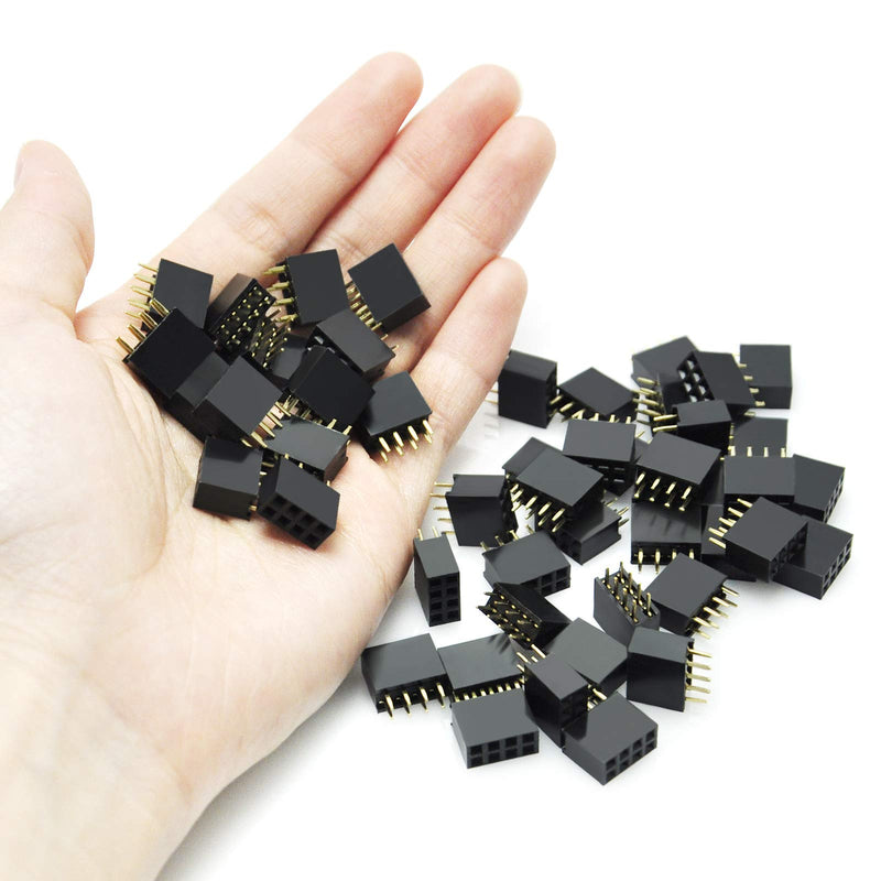 Gikfun 2.54mm Pitch 2X4 8 Pin Female Double Row Straight Header PCB Connector (Pack of 50pcs) AE1174