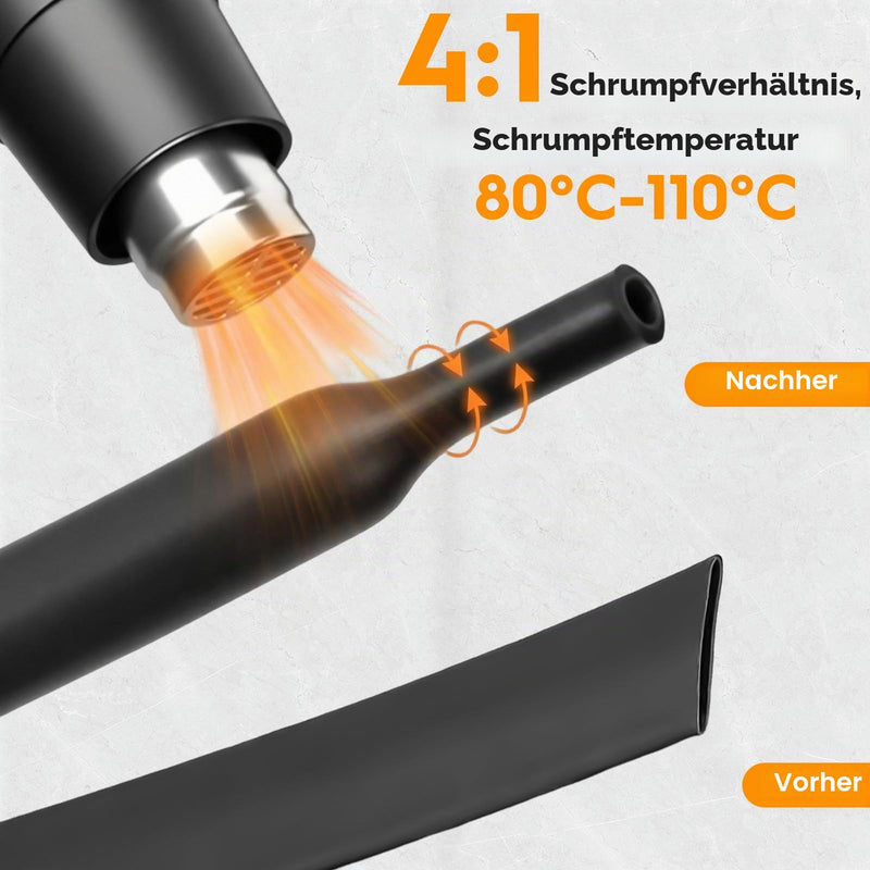 Tube Tube with Adhesive, 4:1 Diameter 12/16/20/32/40 mm, Waterproof Heat Shrink Tube with Adhesive, Insulating Cable Tube, Waterproof Heat Shrink Tube, Black
