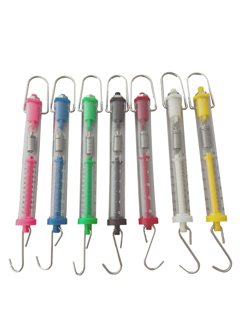 [Australia - AusPower] - Sci-Supply Spring Scales, Set of 7, 100g - 5,000g (1N - 50N), Spring Scale Dynamometer Science Classroom Set 
