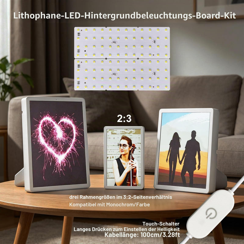 Lithophane LED Backlight Board Kit KC009 KC010.96x144 mm 192x144 mm For Bambu Lab H2C/P2S/A1, LED Light Panels Backlights, USB 3D Printing Photo Light Box Pack of 2 2 Pcs Lithophane