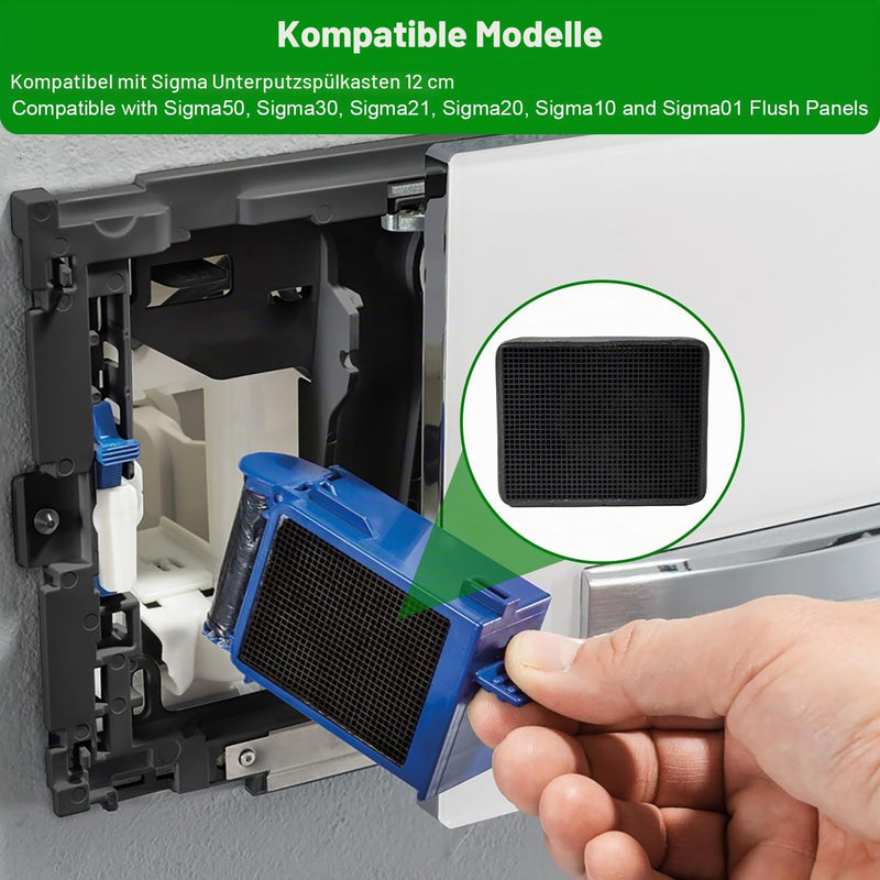 Set of 3 Activated Carbon Replacement Filters, Compatible with Geberit DuoFresh Module Insert 243.970.00.1, Toilet Air Purifier, Fresh Air Filter to Eliminate Unpleasant Odours, Odor Neutralization 3 x filter 243.970.00.1