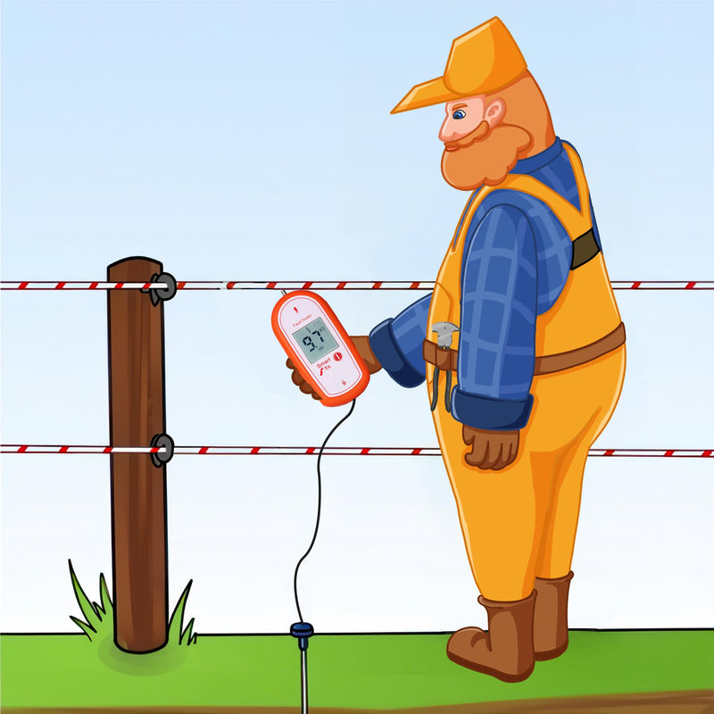 [Australia - AusPower] - Electric Fence Voltage Tester, 15KV Digital Electric Fence Voltage Tester, Digital Display High Voltage 200-15000V Gardening Tools Orange 