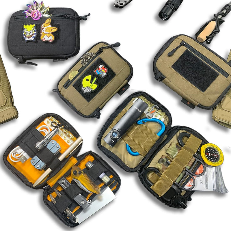 ROARING FIRE Picofire Pro EDC Pouch Organizer - Small Tool Pouch for Electronics, Cables, Flashlights,Multitool - with YKK Zippers, Water-Resistant 500D Nylon, Pocket pouch for men fde