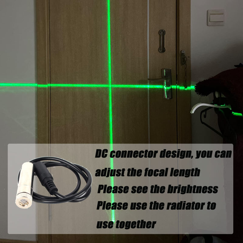 [Australia - AusPower] - DC green laser module industrial laser module, adjustable focal length line length 19.7 ″/50cm DC plug diameter 12mm traverse (traverse-2pack) traverse-2pack 