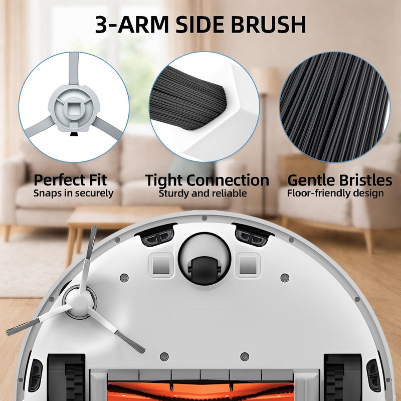 [Australia - AusPower] - 18-Piece D10 Plus Accessories Kit Compatible with DreameBot D10 Plus (RLS3D) / Dreame D10 Plus Robot Vacuum Replacement Parts, 2 Main Brushes, 4 Side Brushes, 4 HEPA Filters, 4 Mop Pads, 4 Dust Bags 