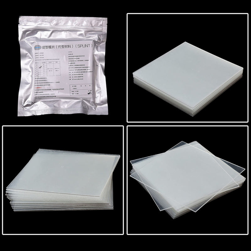 [Australia - AusPower] - Dental Splint 1.0/1.5/2.0mm Thermoforming Material Sheet Oral Denture Model Mold Slice For Vacuum Forming Soft Hard 5''x5'' (Soft Film 1.0 20Pcs) Soft Film 1.0 20Pcs 