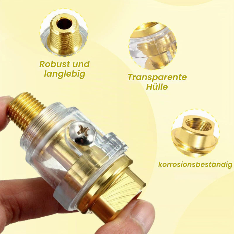 Pack of 3 Mini Compressed Air Oiler, Line Compressed Air Tool, Pneumatic Oiler for Pneumatic Tools, Pneumatic Oiler, Mini Oil Separator, 1/4 Pneumatic Accessories, Pneumatic Accessories