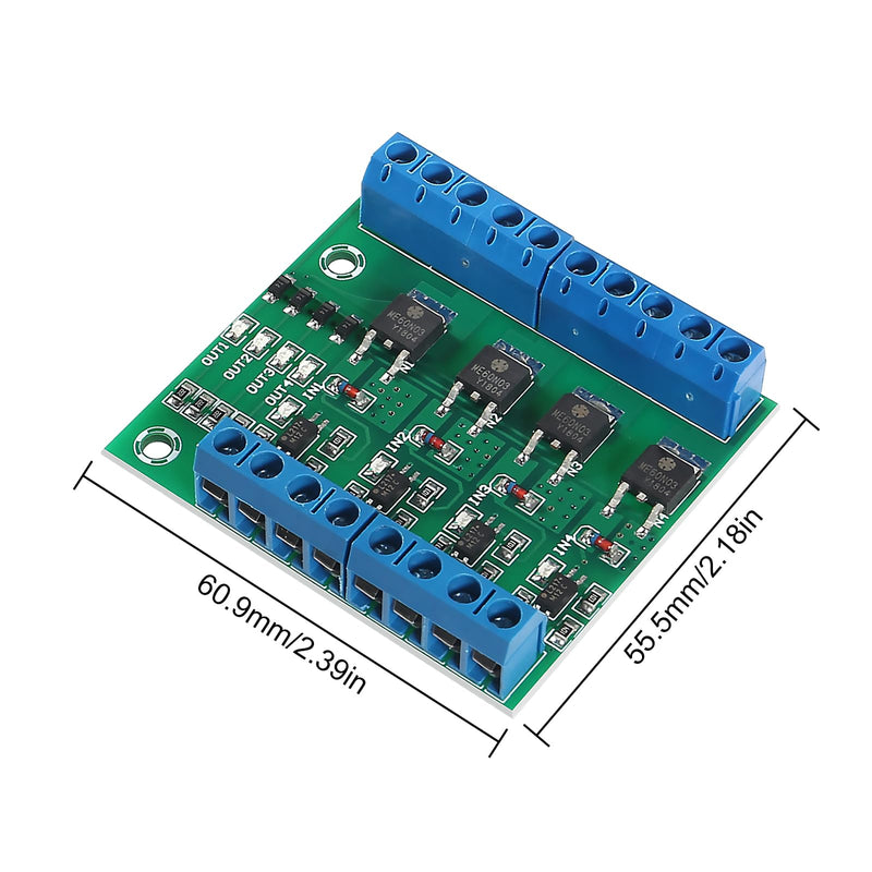 [Australia - AusPower] - 3pcs 4-Channel PLC Amplifier Circuit Board MOS FET PWM 3-20V to 3.7-27VDC 10A Driver Module 