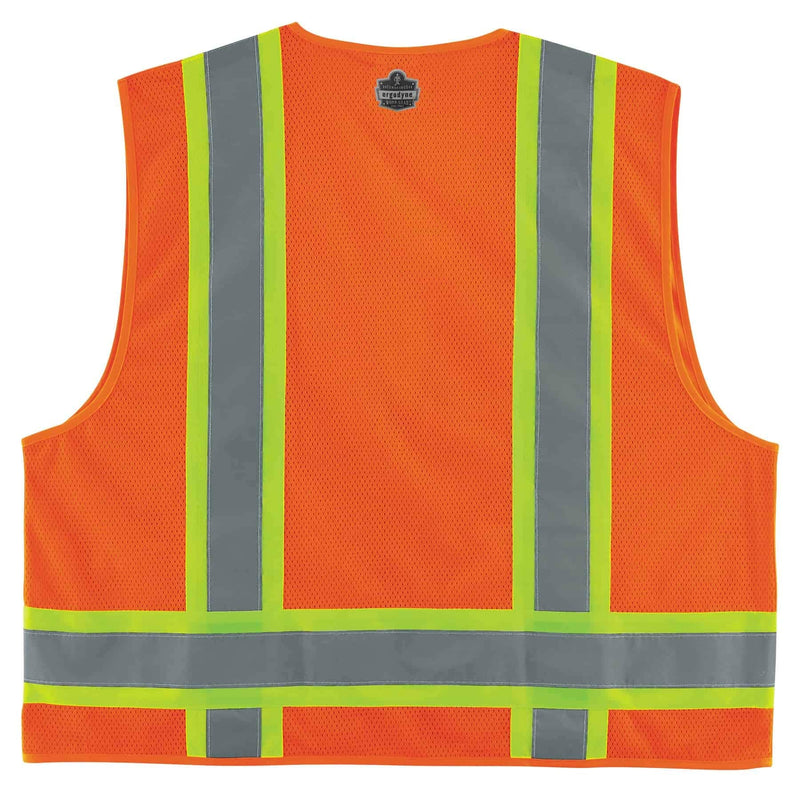 Ergodyne - 24069 GloWear 8248Z ANSI Two-Tone Surveyors Reflective Safety Vest, Orange, 4XL/5XL 4X-Large-5X-Large