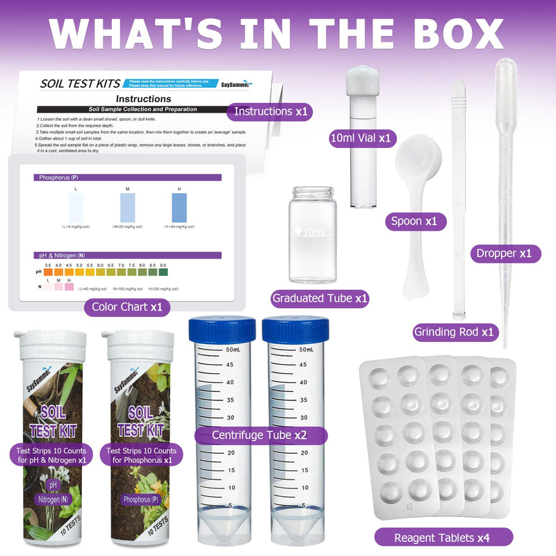 [Australia - AusPower] - 2026 New 4-in-1 Soil Test Kit - 40 Tests Professional Soil Testing Kit for pH, Nitrogen, Phosphorus & Potassium, Ideal for Gardening Flowers Vegetables Lawn Indoor & Outdoor Plants Soil Test Kit - 4 in 1 