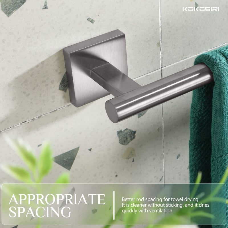 KOKOSIRI Towel Holder Bathroom Accessories Towel Bar for Bath Kitchen Necklace Holder 24 Inch Brushed Nickel Stainless Steel B4005BR-L24 24-Inch