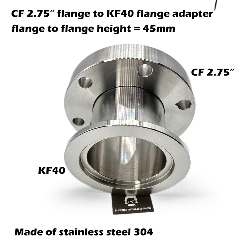 [Australia - AusPower] - Conflat (CF) 2.75" 2-3/4" CF35 to KF40 flange NW40 hybrid adapter reducer converter for high vacuum chamber or system (pack of 1pc) CF 2.75" to KF40 (1pc) 