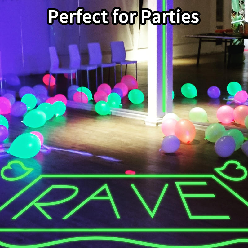 6 Pack Glow in The Dark Tape 33 Ft x 1 inch, Long-Lasting Bright Fluorescent Glow Tape for Christmas Dector, Night Decorations, Safety and Home Marking, Exit Sign, Total 198 Ft 6