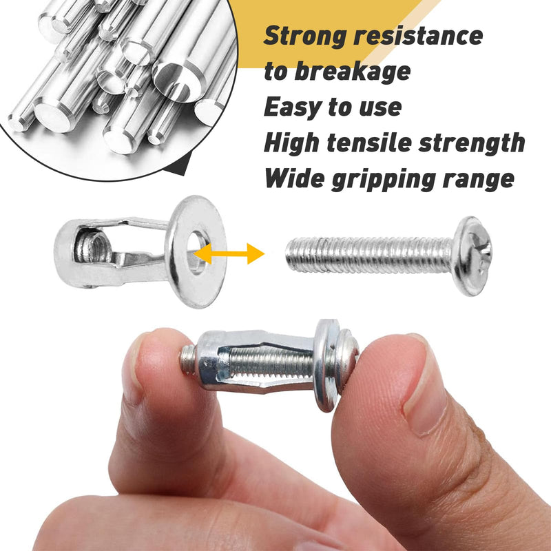 [Australia - AusPower] - 20Pcs M4 x 20 Hollow Door Anchor Set, Hollow Metal Cavity Fixing Hollow Wall Anchors for Aluminium cladding Sheet Steel Pipe, Iron Sheet, Hollow Plastic Sheet(8 * 16MM) M4 x 20(8*16MM) 