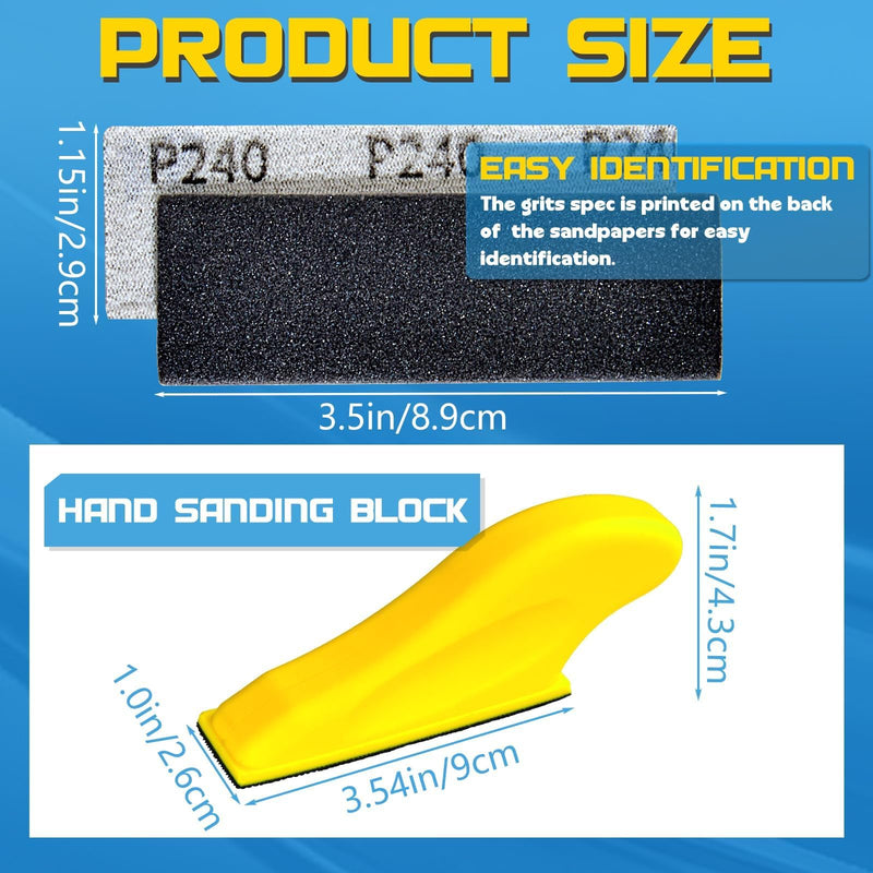 [Australia - AusPower] - Taspire Wet Sandpaper Set, Sandpaper Set 9 x 3 cm, Grit 120 to 5000, Sandpaper Fine (Pack of 75) 