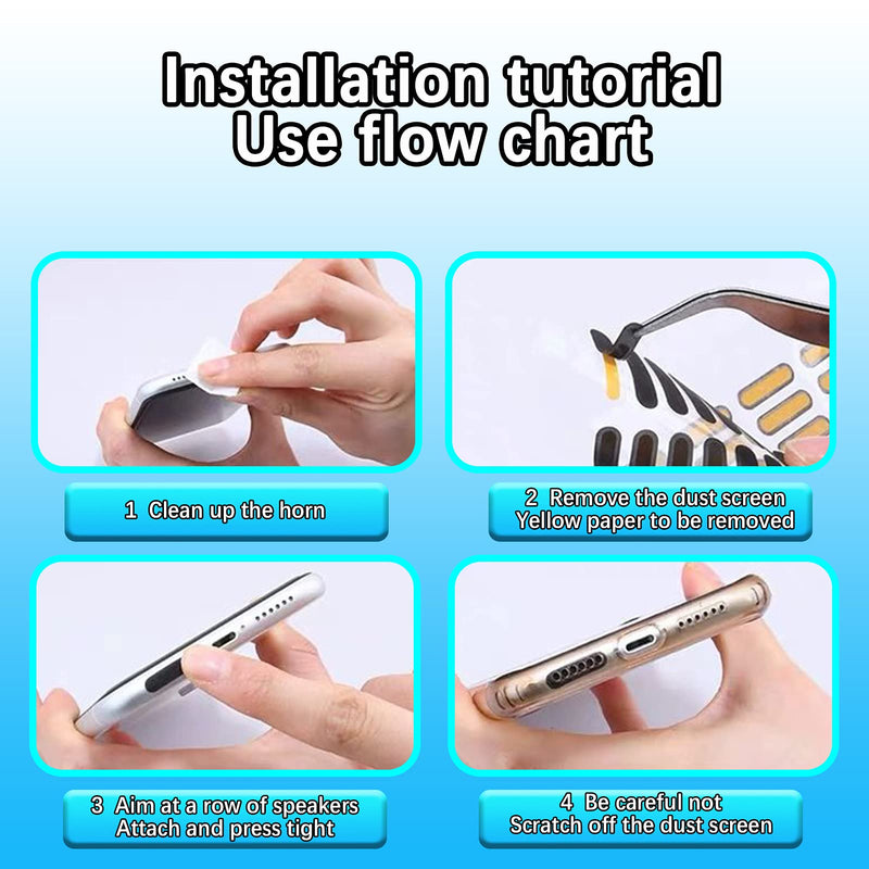 [Australia - AusPower] - Mobile Phone Dustproof Net Stickers Speaker Mesh Anti Dust Proof Adhesive Dust Sticker Universal Protect The Phone Trumpet Dustproof Net Accessories Gift Tweezers and Mobile Phone Cleaning Brush 