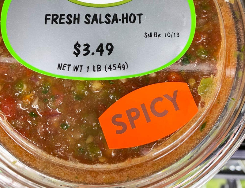 Spicy Grocery Store Food Labels .75 x 1.375 Inch 500 Total Adhesive Stickers (Pack of 2) 0.75 x 1.375" (Pack of 2)