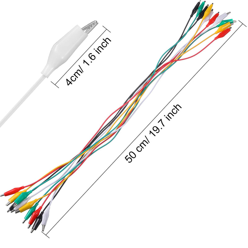 [Australia - AusPower] - eBoot 30 Pieces Test Leads with Alligator Clips Set Insulated Test Cable Double-Ended Clips, 19.7 Inch (30 Pieces) 