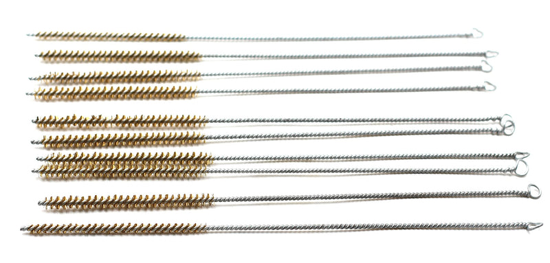 6mm/ 0.25" Diameter Brass Wire Tube Brush Cleaning Tool for Tube Bottle Pipe Welding Slag and Rust Remove Cleaner Tool , 10pcs (Pack of 2) 6mm/0.25" (Pack of 2)