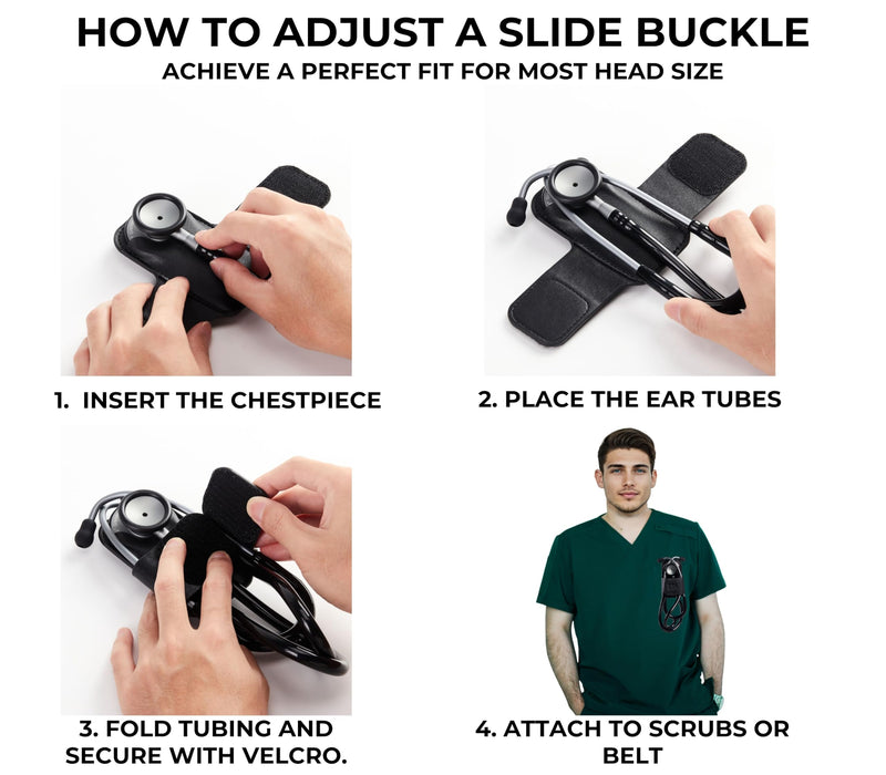 [Australia - AusPower] - Physician Assistant Gifts for Women/Men, PU Leather Stethoscope Hip Holder Lightweight Portable Holster Clip for Physician Assistant Day, Birthday, Christmas, Fits Most Stethoscope - Black 01-Best-Black 
