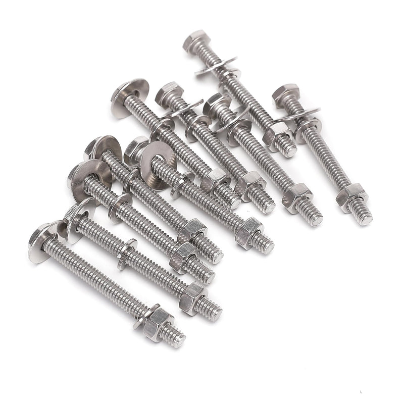 [Australia - AusPower] - 5/16-18x5" Complete Set Hex Head Screw Bolts,Nuts,Fender Flat washers,Split Lock Washers,Fully Threaded, Stainless Steel 18-8?304?, Bright Finish (5Set) 5/16x5" 
