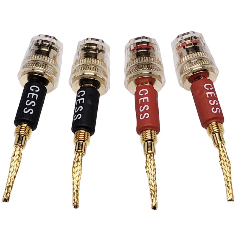 [Australia - AusPower] - CESS-220 Pin Banana Plug to 4mm Female Banana Jack/Speaker Wire, 4 Pack (Braided-Type to 4mm) Braided-type to 4mm 