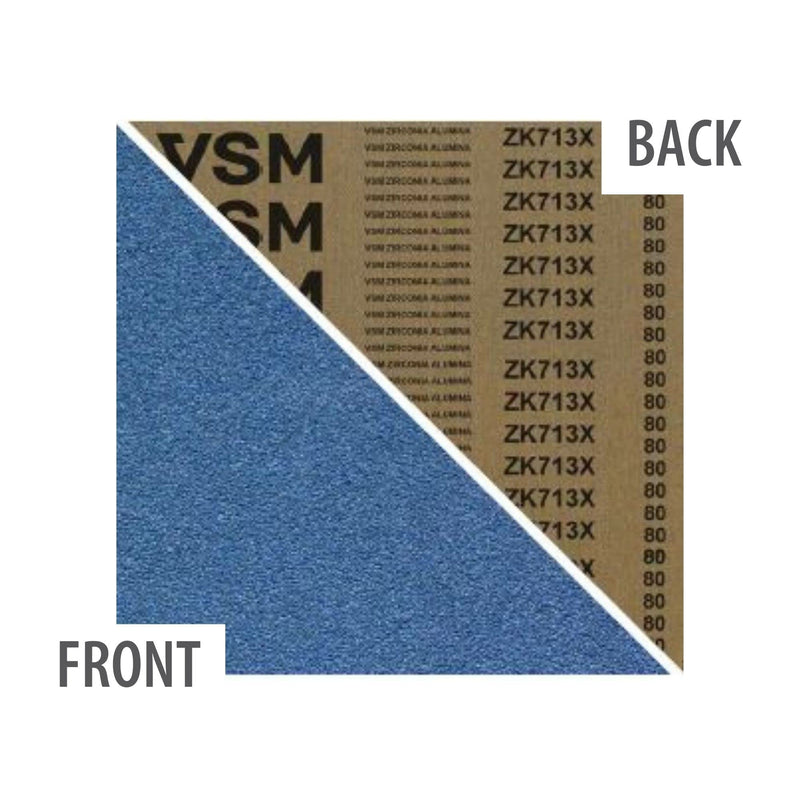 [Australia - AusPower] - VSM Abrasive Belt, 6" Width, 48" Length, Zirconia, 80 Grit, Tear-Resistant Flexible Cloth Backing, Pack of 3 Durable Abrasive Belts, Hand-Held Machine Compatible 