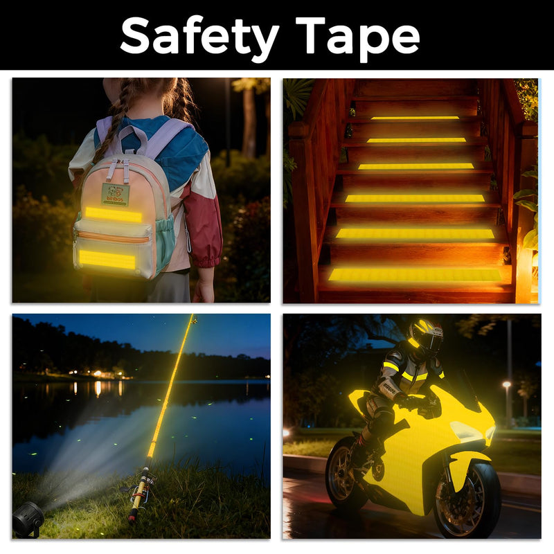 SWRT Reflective Tape 2 Inch x 30 Feet DOT-C2 Shining Star Fade Resistant Yellow Reflective Tape Outdoor Waterproof Strong Adhesive Safety Warning Tape Reflector Conspicuity Tape for Trailer Truck Bike 2IN x 30FT