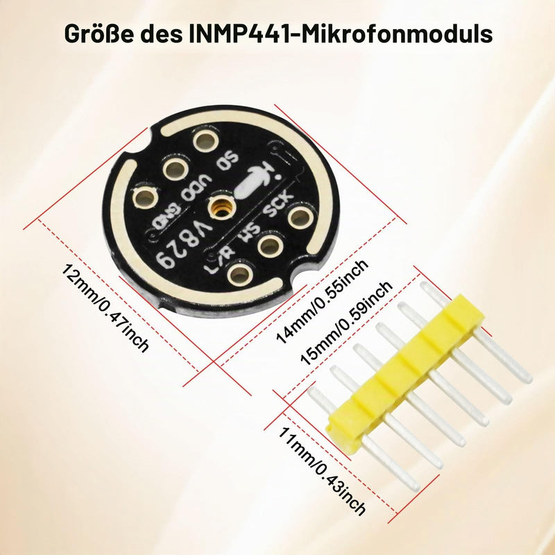 INMP441 Omnidirectional Microphone Module RUIZHI 3 Pieces INMP441 Omnidirectional Microphone I2S Interface Digital Output Sensor Module Support ESP with Arduino